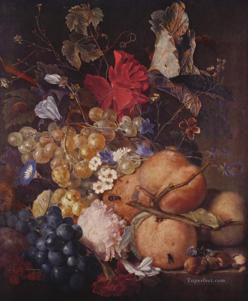Frutas Flores Jan van Huysum Clásico Naturaleza muerta Pintura al óleo